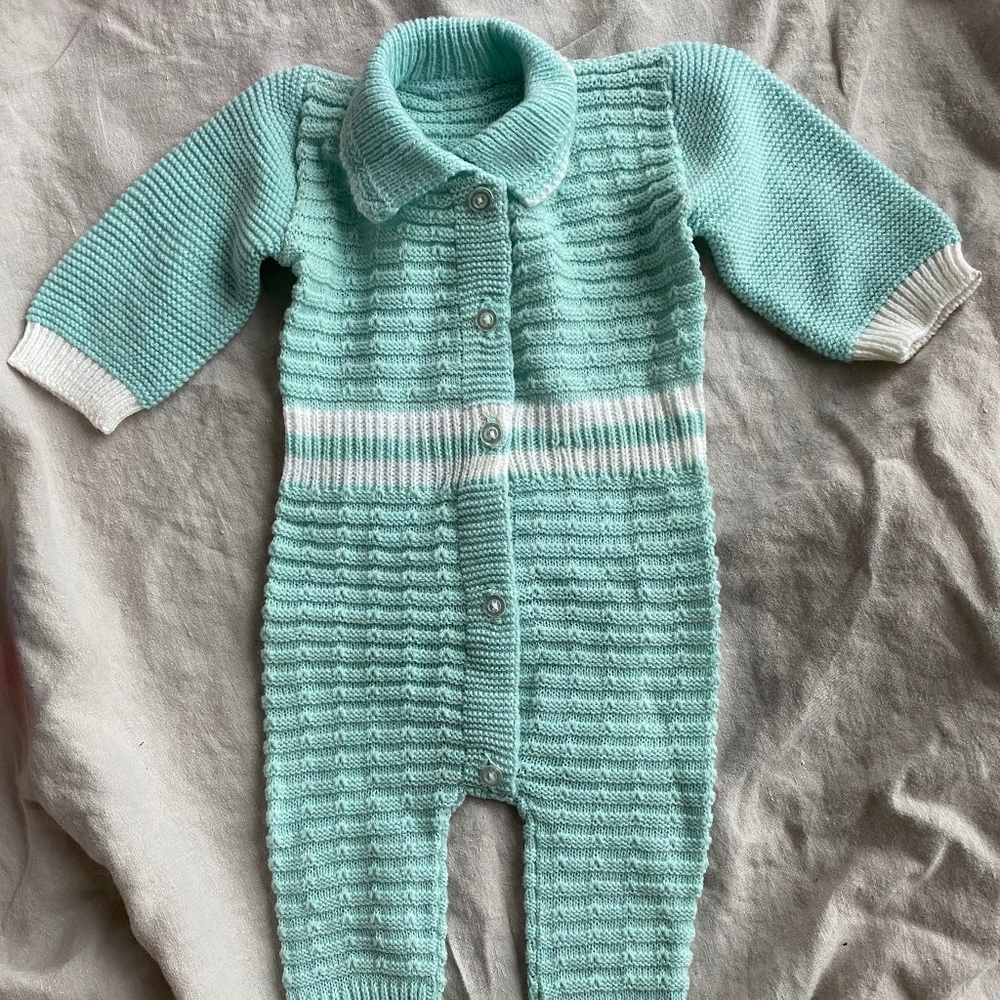 Vintage baby knitwear onesie